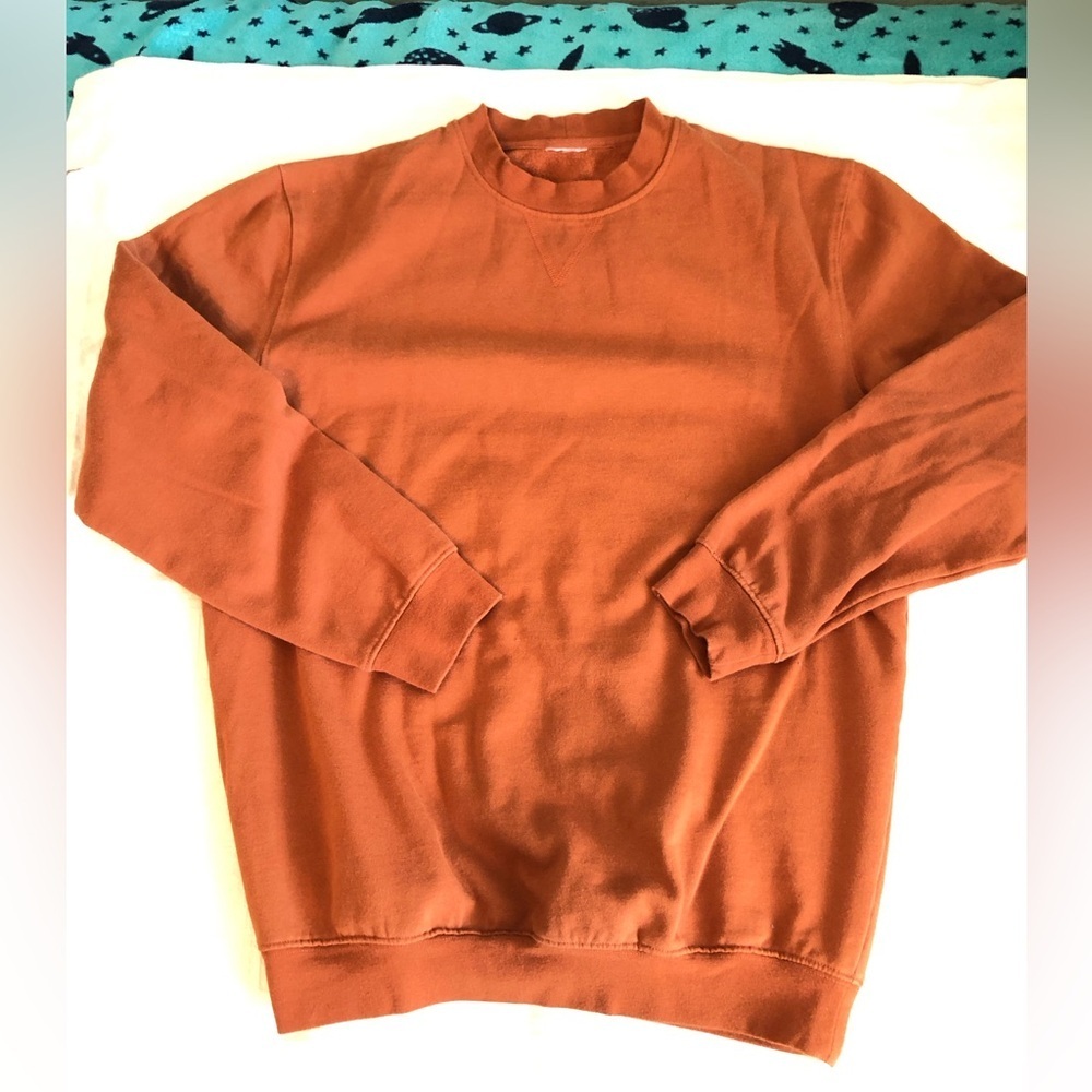 vtg Pullover burned orange Mens Small